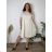 Summer dress oval short sleeve women's oversized (50/52/54 ONE SIZE) ITALIAN FASHION IM425011 50/52/54 beige