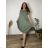 Summer dress oval short sleeve women's oversized (50/52/54 ONE SIZE) ITALIAN FASHION IM425011