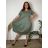 Summer dress oval short sleeve women's oversized (50/52/54 ONE SIZE) ITALIAN FASHION IM425011