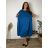 Summer dress oval short sleeve women's oversized (50/52/54 ONE SIZE) ITALIAN FASHION IM425011  green khaki