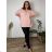 Summer dress oval short sleeve women's oversized (50/52/54 ONE SIZE) ITALIAN FASHION IM425011 54/56/58 růžová světlá