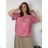 Summer dress oval short sleeve women's oversized (50/52/54 ONE SIZE) ITALIAN FASHION IM425011