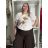 Cotton lace tunic 3/4 sleeve women (uni s / l) ITALIAN FASHION IMB22ROSA 54/56/58 white