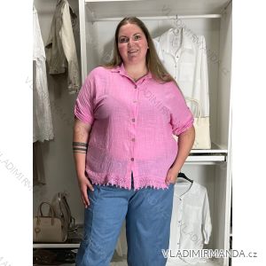 Summer dress oval short sleeve women's oversized (50/52/54 ONE SIZE) ITALIAN FASHION IM425011