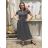 Women's Long Summer Short Sleeve Dress (S/M ONE SIZE) ITALIAN FASHION IM323101 S / M / L dark blue