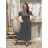 Women's Long Summer Short Sleeve Dress (S/M ONE SIZE) ITALIAN FASHION IM323101 S / M / L dark blue