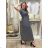 Women's Long Summer Short Sleeve Dress (S/M ONE SIZE) ITALIAN FASHION IM323101 S / M / L dark blue