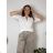 Tunic shirt shirts long sleeve with ladies (uni sl) ITALIAN Fashion IM718028 XL/2XL white