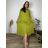 Women's Long Linen Shirt Dress Long Sleeve (S/M ONE SIZE) ITALIAN FASHION IMPLI2272014 44/46/48 green pea