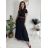 Long elegant summer dress with belt, short sleeves, women's oversized (46/48/50 ONE SIZE) ITALIAN FASHION IM426175
