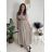 Long elegant summer dress with belt, short sleeves, women's oversized (46/48/50 ONE SIZE) ITALIAN FASHION IM426175