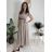 Long elegant summer dress with belt, short sleeves, women's oversized (46/48/50 ONE SIZE) ITALIAN FASHION IM426175