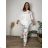 Elegant trousers with belt for women (S/M/L ONE SIZE) ITALIAN FASHION IM425057 50/52/54 white