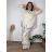 Elegant trousers with belt for women (S/M/L ONE SIZE) ITALIAN FASHION IM425057 50/52/54 white