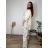 Elegant trousers with belt for women (S/M/L ONE SIZE) ITALIAN FASHION IM425057 50/52/54 white