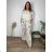 Elegant trousers with belt for women (S/M/L ONE SIZE) ITALIAN FASHION IM425057 50/52/54 white
