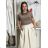 Women's Elegant Oversize Long Sweatpants (S/M/L ONE SIZE) ITALIAN FASHION IMD26045/DUR S / M / L beige