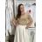 Women's Elegant Oversize Long Sweatpants (S/M/L ONE SIZE) ITALIAN FASHION IMD26045/DUR S / M / L beige