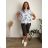 Women's Oversized Knitted Long Sleeve Sweater (S/M ONE SIZE) ITALIAN FASHION IMSN2416125 44/46/48 white