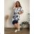Linen Shirt Dress Short Sleeve Women's (S / M ONE SIZE) ITALIAN FASHION IM722110
