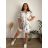 Linen Shirt Dress Short Sleeve Women's (S / M ONE SIZE) ITALIAN FASHION IM722110