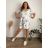 Linen Shirt Dress Short Sleeve Women's (S / M ONE SIZE) ITALIAN FASHION IM722110