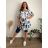 Linen Shirt Dress Short Sleeve Women's (S / M ONE SIZE) ITALIAN FASHION IM722110 44/46/48 white