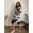 Linen Shirt Dress Short Sleeve Women's (S / M ONE SIZE) ITALIAN FASHION IM722110 44/46/48 white