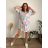 Linen Shirt Dress Short Sleeve Women's (S / M ONE SIZE) ITALIAN FASHION IM722110 44/46/48 pink