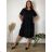 Summer dress oval short sleeve women's oversized (50/52/54 ONE SIZE) ITALIAN FASHION IM425011 50/52/54 beige