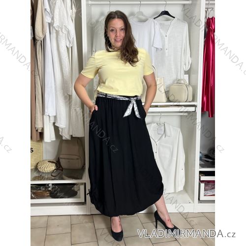 Elegant trousers with belt for women (S/M/L ONE SIZE) ITALIAN FASHION IM425057 S / M / L black