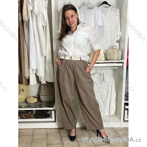 Šaty elegantní košilové dlouhý rukáv dámské (S/M ONE SIZE) ITALSKÁ MÓDA IMWY21734 S / M / L Dark beige