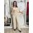 Elegant trousers with belt for women (S/M/L ONE SIZE) ITALIAN FASHION IM425057 M/L/XL beige