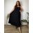 Summer dress oval short sleeve women's oversized (50/52/54 ONE SIZE) ITALIAN FASHION IM425011 50/52/54 black