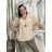 Classic short sleeve dress women (uni s-l) ITALIAN MODA IMC20206  beige