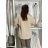 Classic short sleeve dress women (uni s-l) ITALIAN MODA IMC20206  beige
