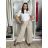 Women's long summer trousers, oversized (42/44/46 ONE SIZE) ITALIAN FASHION IMC26061 S / M / L beige