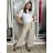 Women's long summer trousers, oversized (42/44/46 ONE SIZE) ITALIAN FASHION IMC26061 S / M / L beige