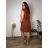Women's Elegant Belt Long Sleeve Dress (S/M ONE SIZE) ITALIAN FASHION IMM23UN6139