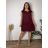 Women's Elegant Belt Long Sleeve Dress (S/M ONE SIZE) ITALIAN FASHION IMM23UN6139 44/46/48 red Brick