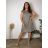 Women's Elegant Belt Long Sleeve Dress (S/M ONE SIZE) ITALIAN FASHION IMM23UN6139 44/46/48 red Brick