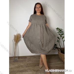 Women's Elegant Belt Long Sleeve Dress (S/M ONE SIZE) ITALIAN FASHION IMM23UN6139