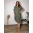 Women's Elegant Belt Long Sleeve Dress (S/M ONE SIZE) ITALIAN FASHION IMM23UN6139