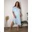 Women's Elegant Belt Long Sleeve Dress (S/M ONE SIZE) ITALIAN FASHION IMM23UN6139