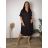 Women's Elegant Belt Long Sleeve Dress (S/M ONE SIZE) ITALIAN FASHION IMM23UN6139