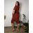 Women's Elegant Belt Long Sleeve Dress (S/M ONE SIZE) ITALIAN FASHION IMM23UN6139