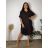 Women's Elegant Belt Long Sleeve Dress (S/M ONE SIZE) ITALIAN FASHION IMM23UN6139