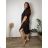 Women's Elegant Belt Long Sleeve Dress (S/M ONE SIZE) ITALIAN FASHION IMM23UN6139