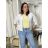Women's Long Sleeve Jacket (S/M ONE SIZE) ITALIAN FASHION IMWB232761 S / M / L white