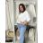 Women's Long Sleeve Jacket (S/M ONE SIZE) ITALIAN FASHION IMWB232761 S / M / L white